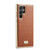 Samsung Galaxy S22 Ultra 5G Fierre Shann Snake Texture Electroplating PU Phone Case - Brown