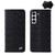 Samsung Galaxy S22+ 5G Fierre Shann Crocodile Texture Magnetic Genuine Leather Phone Case - Black