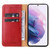 Samsung Galaxy S22+ 5G Fierre Shann PU Genuine Leather Texture Leather Phone Case - Red