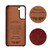 Samsung Galaxy S22+ 5G Fierre Shann Retro Oil Wax Texture PU Leather Phone Case with Card Slots - Brown