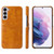 Samsung Galaxy S22+ 5G Fierre Shann Retro Oil Wax Texture PU Leather Phone Case with Card Slots - Yellow