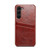 Samsung Galaxy S23 5G Fierre Shann Oil Wax Texture Leather Phone Case with Card Slots - Brown