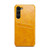 Samsung Galaxy S23 5G Fierre Shann Oil Wax Texture Leather Phone Case with Card Slots - Yellow