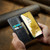 Samsung Galaxy S23 5G FIERRE SHANN Vintage Bark Texture Wallet Leather Phone Case - Black