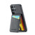 Samsung Galaxy S23 Ultra 5G Fierre Shann Crazy Horse Card Holder Back Cover PU Phone Case - Black