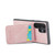 Samsung Galaxy S23 Ultra 5G Fierre Shann Crazy Horse Card Holder Back Cover PU Phone Case - Pink