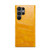 Samsung Galaxy S23 Ultra 5G Fierre Shann Oil Wax Texture Leather Phone Case with Card Slots - Yellow
