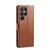 Samsung Galaxy S23 Ultra 5G Fierre Shann PU Genuine Leather Texture Leather Phone Case - Brown