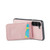 Samsung Galaxy S23+ 5G Fierre Shann Crazy Horse Card Holder Back Cover PU Phone Case - Pink