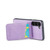 Samsung Galaxy S23+ 5G Fierre Shann Crazy Horse Card Holder Back Cover PU Phone Case - Purple
