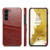 Samsung Galaxy S23+ 5G Fierre Shann Oil Wax Texture Leather Phone Case with Card Slots - Brown
