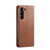 Samsung Galaxy S23+ 5G Fierre Shann PU Genuine Leather Texture Leather Phone Case - Brown