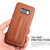 Fierre Shann Full Coverage Protective Leather Case Galaxy S8, with Holder & Card Slot - Brown