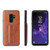 Fierre Shann Full Coverage Protective Leather Case Galaxy S9, with Holder & Card Slot - Brown