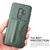 Fierre Shann Full Coverage Protective Leather Case Galaxy S9, with Holder & Card Slot - Green