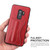 Fierre Shann Full Coverage Protective Leather Case Galaxy S9+, with Holder & Card Slot - Red