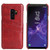 Fierre Shann Retro Oil Wax Texture PU Leather Case Galaxy S9+, with Card Slots - Red