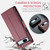 Google Pixel 7a CaseMe 023 Butterfly Buckle Litchi Texture RFID Anti-theft Leather Phone Case - Wine Red