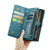 Google Pixel Fold CaseMe 008 Detachable Multifunctional Retro Frosted Horizontal Flip Phone Leather Case with Zipper Wallet - Blue