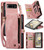 Google Pixel Fold CaseMe 008 Detachable Multifunctional Retro Frosted Horizontal Flip Phone Leather Case with Zipper Wallet - Pink
