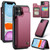 iPhone 11 CaseMe C22 Card Slots Holder RFID Anti-theft Phone Case - Wine Red