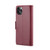 iPhone 11 Pro Max CaseMe 023 Butterfly Buckle Litchi Texture RFID Anti-theft Leather Phone Case - Wine Red
