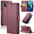 iPhone 12 / 12 Pro CaseMe 023 Butterfly Buckle Litchi Texture RFID Anti-theft Leather Phone Case - Wine Red