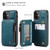iPhone 12 / 12 Pro CaseMe C20 Multifunctional PC + TPU Protective Case with Holder & Card Slot & Wallet - Blue