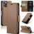 iPhone 12 Pro Max CaseMe 023 Butterfly Buckle Litchi Texture RFID Anti-theft Leather Phone Case - Brown