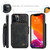 iPhone 12 Pro Max CaseMe C20 Multifunctional PC + TPU Protective Case with Holder & Card Slot & Wallet - Black