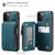 iPhone 12 Pro Max CaseMe C20 Multifunctional PC + TPU Protective Case with Holder & Card Slot & Wallet - Blue