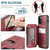 iPhone 12 Pro Max CaseMe C20 Multifunctional PC + TPU Protective Case with Holder & Card Slot & Wallet - Red