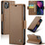 iPhone 13 CaseMe 023 Butterfly Buckle Litchi Texture RFID Anti-theft Leather Phone Case - Brown