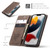 iPhone 13 CaseMe-013 Multifunctional Retro Frosted Horizontal Flip Leather Case with Card Slot & Holder & Wallet - Coffee