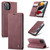 iPhone 13 CaseMe-013 Multifunctional Retro Frosted Horizontal Flip Leather Case with Card Slot & Holder & Wallet - Wine Red