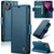 iPhone 13 mini CaseMe 023 Butterfly Buckle Litchi Texture RFID Anti-theft Leather Phone Case - Blue