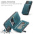 iPhone 13 mini CaseMe C20 Multifunctional PC + TPU Protective Case with Holder & Card Slot & Wallet  - Blue