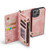 iPhone 13 mini CaseMe-008 Detachable Multifunctional Horizontal Flip Leather Case - Pink