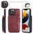 iPhone 13 Pro CaseMe C20 Multifunctional PC + TPU Protective Case with Holder & Card Slot & Wallet  - Red
