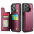 iPhone 13 Pro CaseMe C22 Card Slots Holder RFID Anti-theft Phone Case - Wine Red