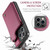 iPhone 13 Pro CaseMe C22 Card Slots Holder RFID Anti-theft Phone Case - Wine Red