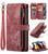 iPhone 13 Pro CaseMe-C30 PU + TPU Multifunctional Horizontal Flip Leather Case with Holder & Card Slot & Wallet & Zipper Pocket  - Red