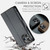 iPhone 13 Pro Max CaseMe 023 Butterfly Buckle Litchi Texture RFID Anti-theft Leather Phone Case - Black
