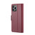 iPhone 13 Pro Max CaseMe 023 Butterfly Buckle Litchi Texture RFID Anti-theft Leather Phone Case - Wine Red