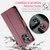 iPhone 13 Pro Max CaseMe 023 Butterfly Buckle Litchi Texture RFID Anti-theft Leather Phone Case - Wine Red