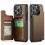 iPhone 13 Pro Max CaseMe C22 Card Slots Holder RFID Anti-theft Phone Case - Brown