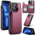 iPhone 13 Pro Max CaseMe C22 Card Slots Holder RFID Anti-theft Phone Case - Wine Red