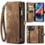 iPhone 14 CaseMe 008 Detachable Multifunctional Leather Phone Case - Brown