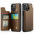 iPhone 14 CaseMe C22 Card Slots Holder RFID Anti-theft Phone Case - Brown iPhone 14 CaseMe C22 Card Slots Holder RFID Anti-theft Phone Case - Brown