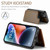 iPhone 14 CaseMe C22 Card Slots Holder RFID Anti-theft Phone Case - Brown iPhone 14 CaseMe C22 Card Slots Holder RFID Anti-theft Phone Case - Brown